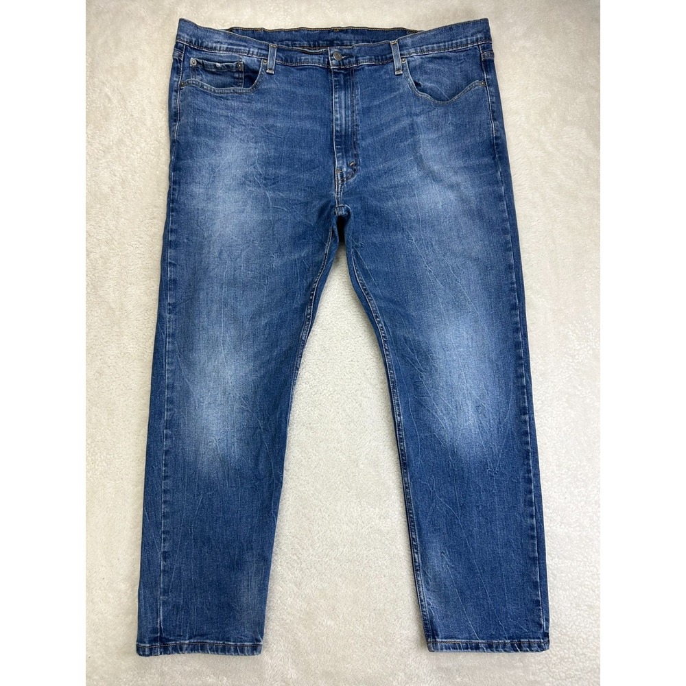 Levi's 502 Tapered Leg Jeans Mens 44x32 Blue Denim High Rise Comfort Outdoor